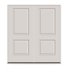 Double Fiberglass Entry Door System - 2 Panel ADA, White Satin Smooth