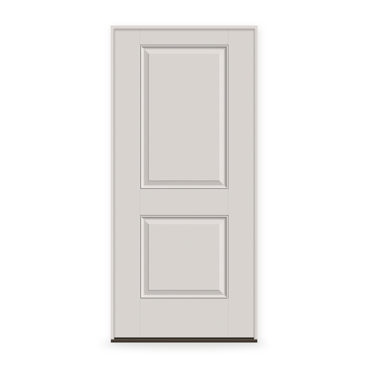 Prehung Fiberglass Entry Door System - 2 Panel ADA, White Satin Smooth