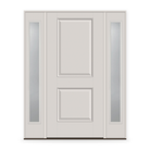 Fiberglass Entry Door System with Two Sidelites - 2 Panel ADA, White Satin Smooth
