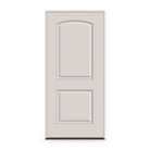 Prehung Fiberglass Entry Door System - 2 Panel Cambertop, White Satin Smooth