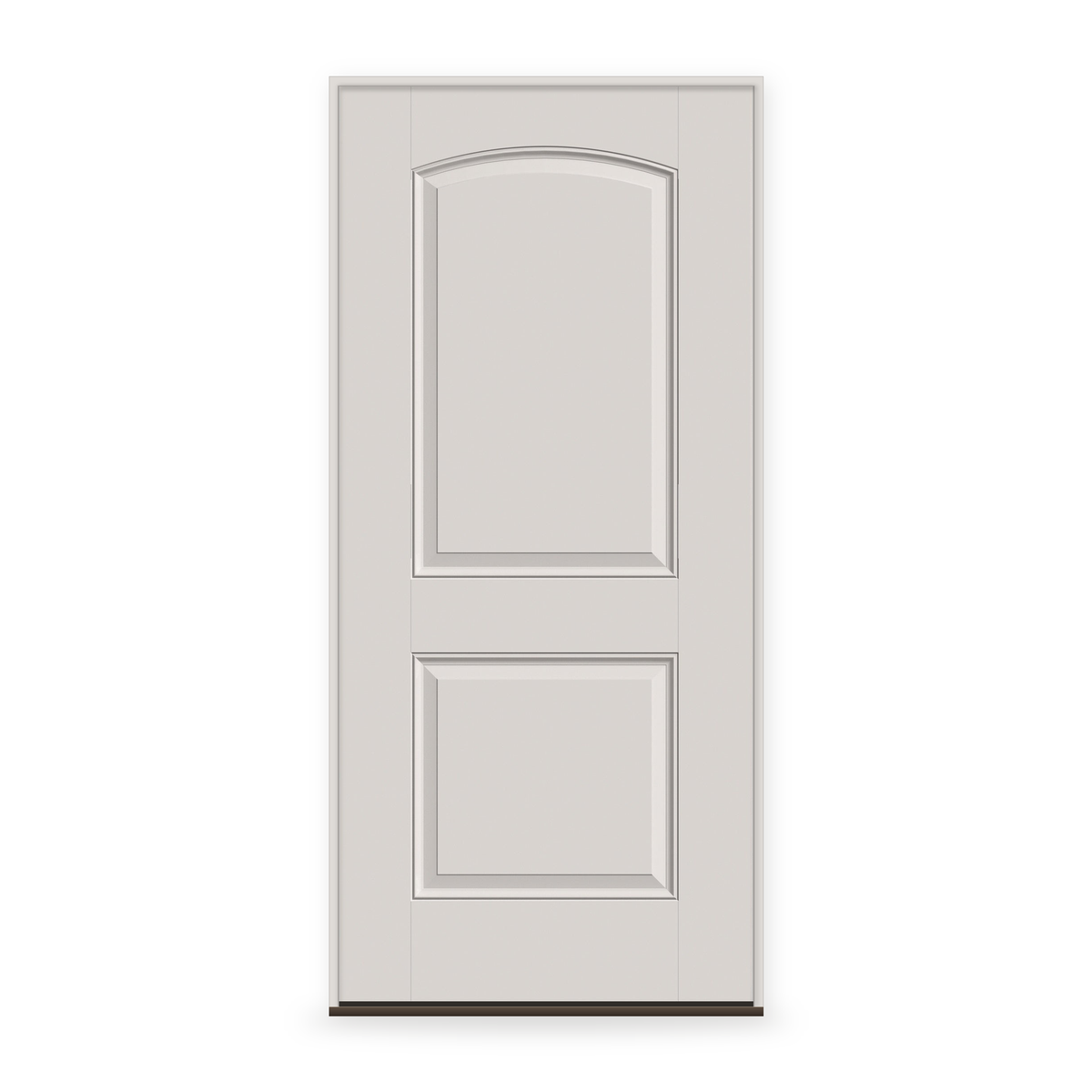 Prehung Fiberglass Entry Door System - 2 Panel Cambertop, White Satin Smooth