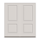 Double Fiberglass Entry Door System - 2 Panel, White Satin Smooth