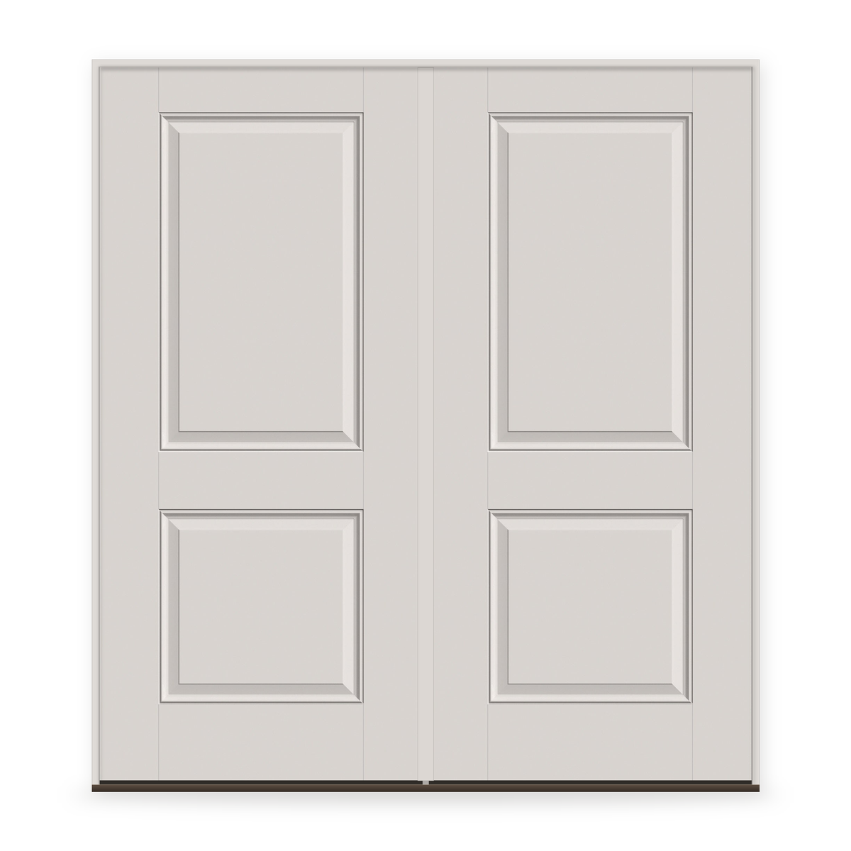 Double Fiberglass Entry Door System - 2 Panel, White Satin Smooth