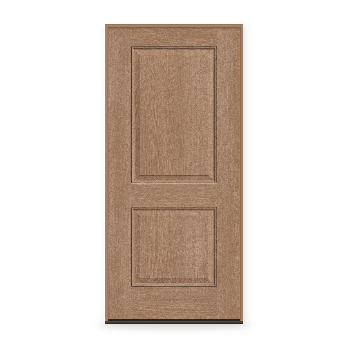 Prehung Fiberglass Entry Door System - 2 Panel, Tan Woodgrain