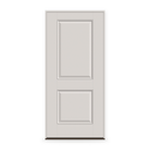Prehung Fiberglass Entry Door System - 2 Panel, White Satin Smooth