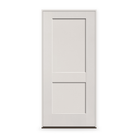 Prehung Fiberglass Entry Door System - 2 Panel Shaker, White Satin Smooth