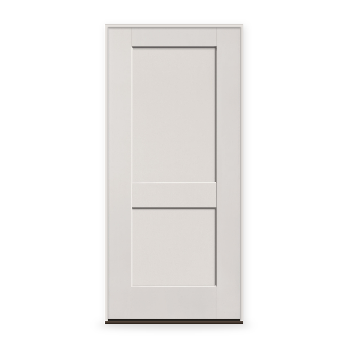 Prehung Fiberglass Entry Door System - 2 Panel Shaker, White Satin Smooth