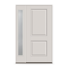 Fiberglass Entry Door System with Sidelite - 2 Panel, White Satin Smooth