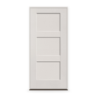 Prehung Fiberglass Entry Door System - 3 Panel Shaker, White Satin Smooth