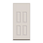 Prehung Fiberglass Entry Door System - 4 Panel Blank Top, White Satin Smooth