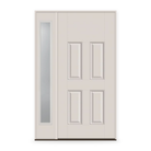 Fiberglass Entry Door System with Sidelite - 4 Panel Blank Top, White Satin Smooth