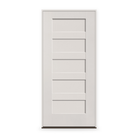 Prehung Fiberglass Entry Door System - 5 Panel Shaker, White Satin Smooth