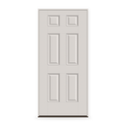 Prehung Fiberglass Entry Door System - 6 Panel ADA, White Satin Smooth