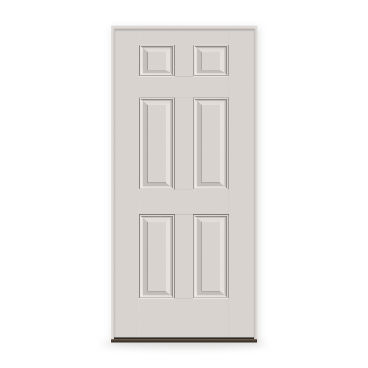 Prehung Fiberglass Entry Door System - 6 Panel ADA, White Satin Smooth