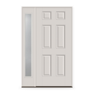 Fiberglass Entry Door System with Sidelite - 6 Panel ADA, White Satin Smooth