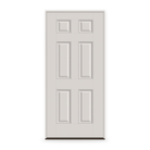 Prehung Fiberglass Entry Door System - 6 Panel, White Satin Smooth