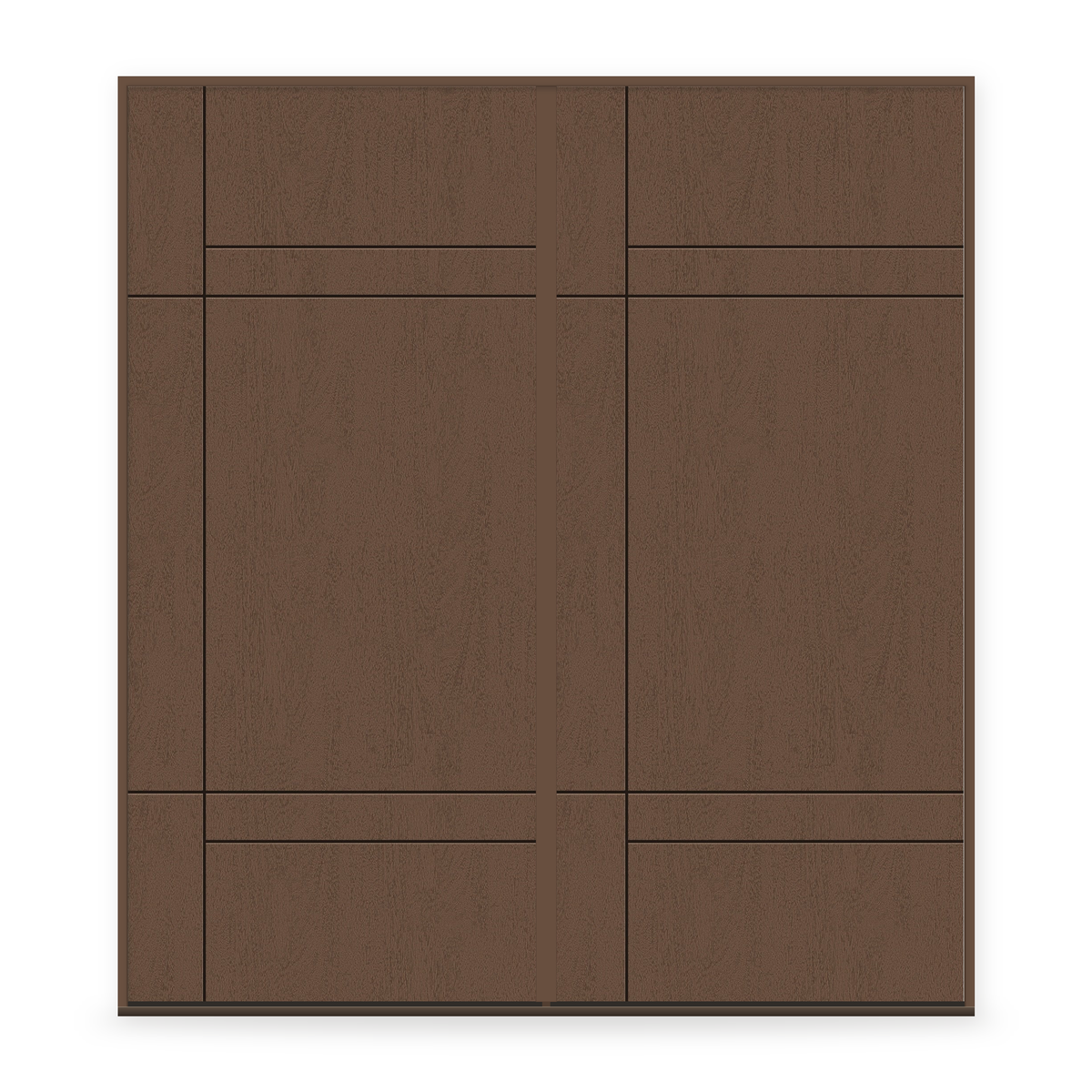 Double Fiberglass Entry Door System - Contemporary 12, Fine Woodgrain