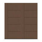 Double Fiberglass Entry Door System - Contemporary 14, Fine Woodgrain