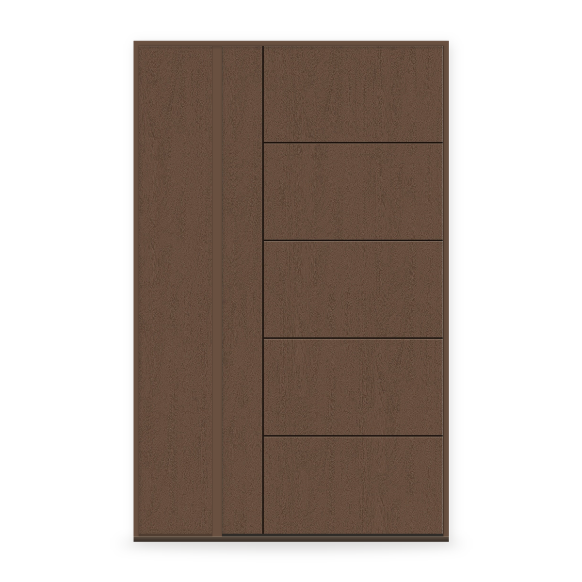 Fiberglass Entry Door System with Sidelite - Contemporary 14, Fine Woodgrain