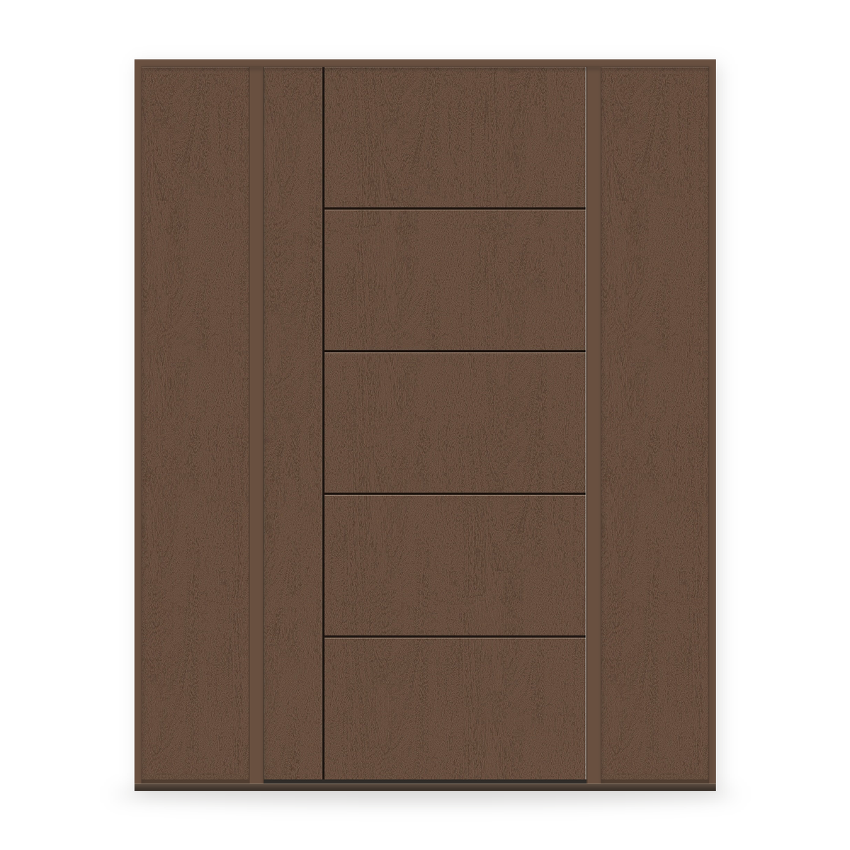 Fiberglass Entry Door System with Two Sidelites - Contemporary 14, Fine Woodgrain