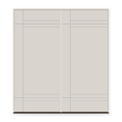 Double Fiberglass Entry Door System - Contemporary 16, White Satin Smooth