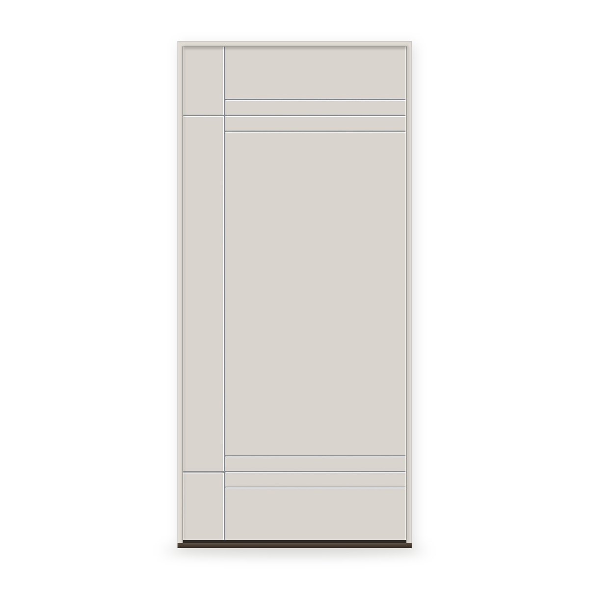 Prehung Fiberglass Entry Door System - Contemporary 16, White Satin Smooth
