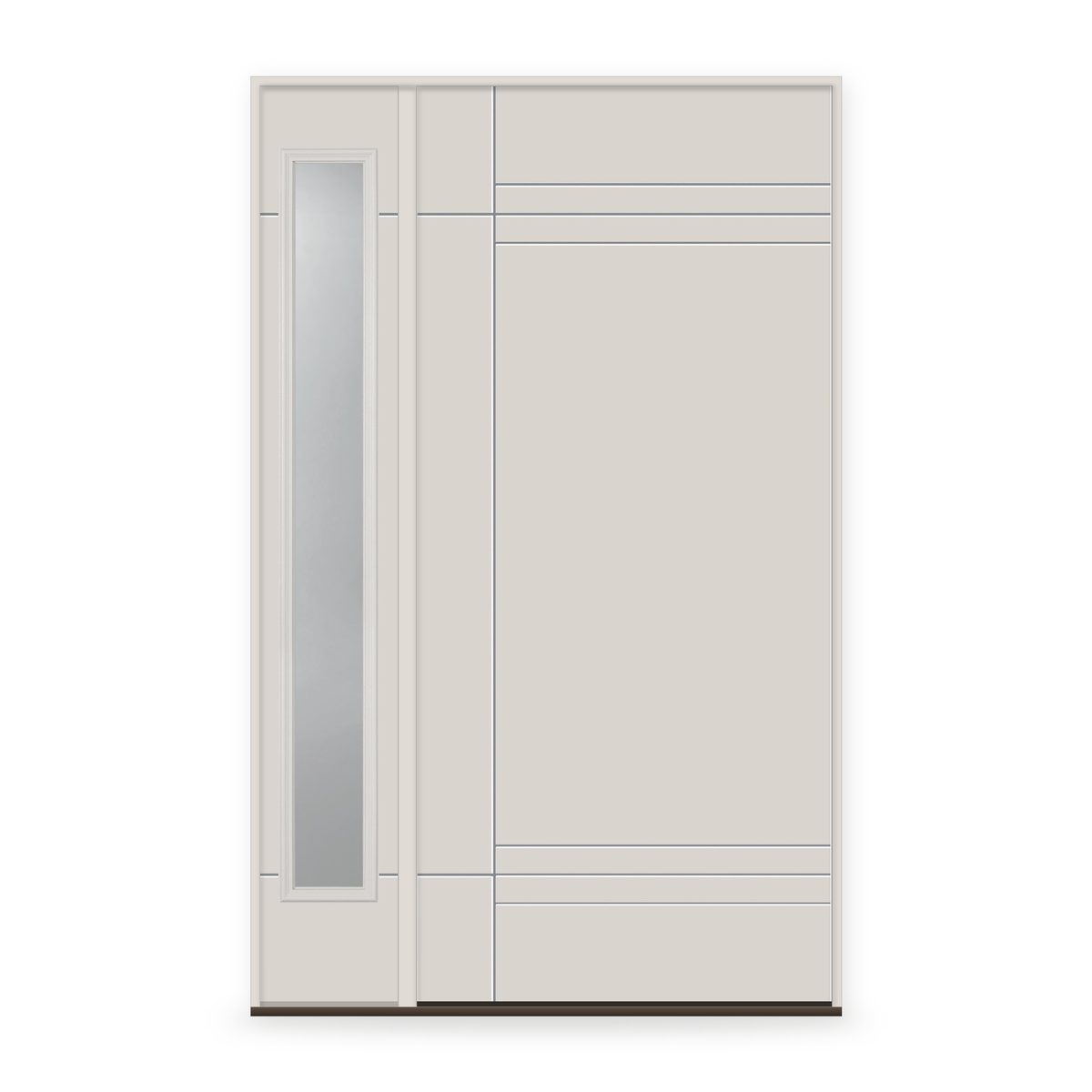 Fiberglass Entry Door System with Sidelite - Contemporary 16, White Satin Smooth