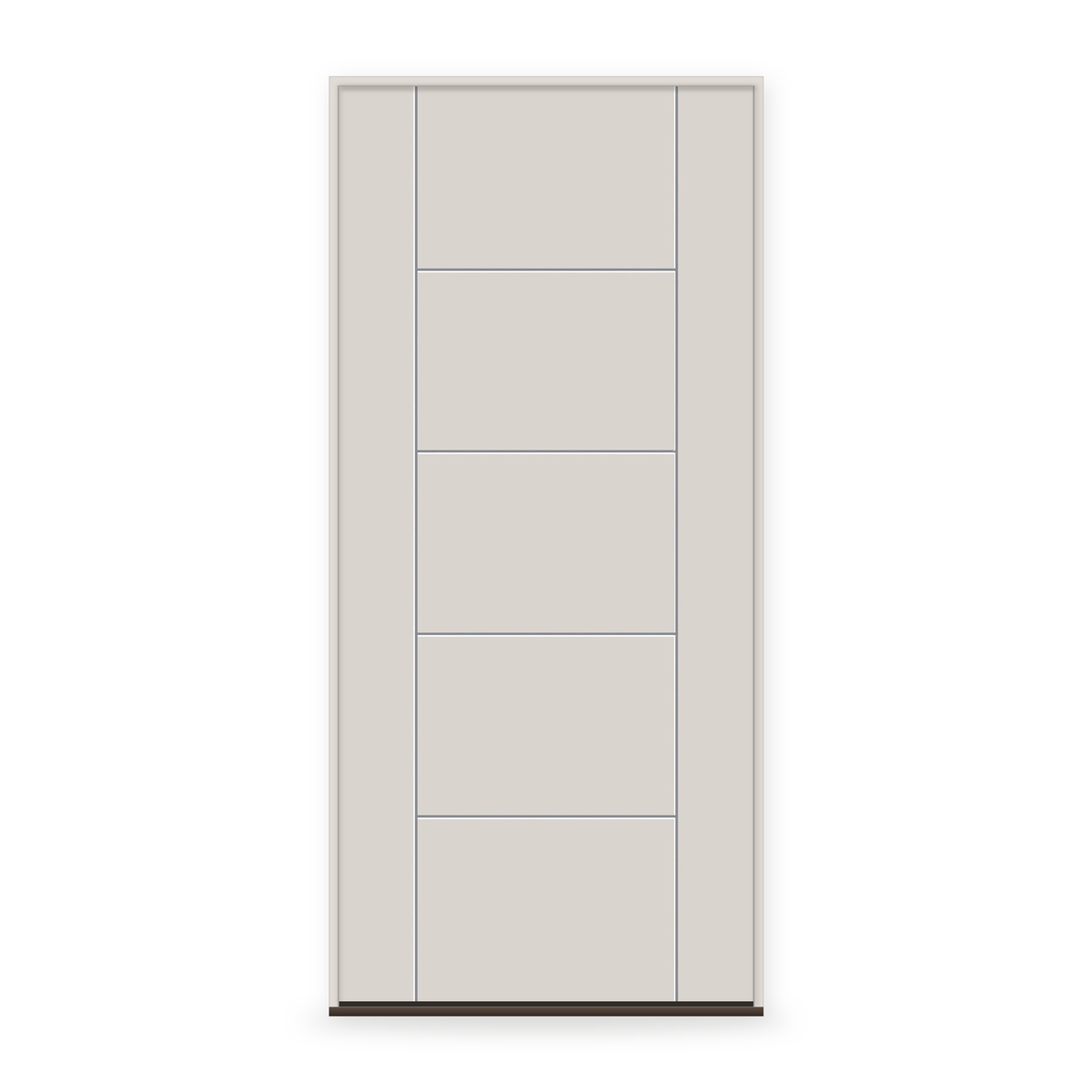 Prehung Fiberglass Entry Door System - Contemporary 24, White Satin Smooth