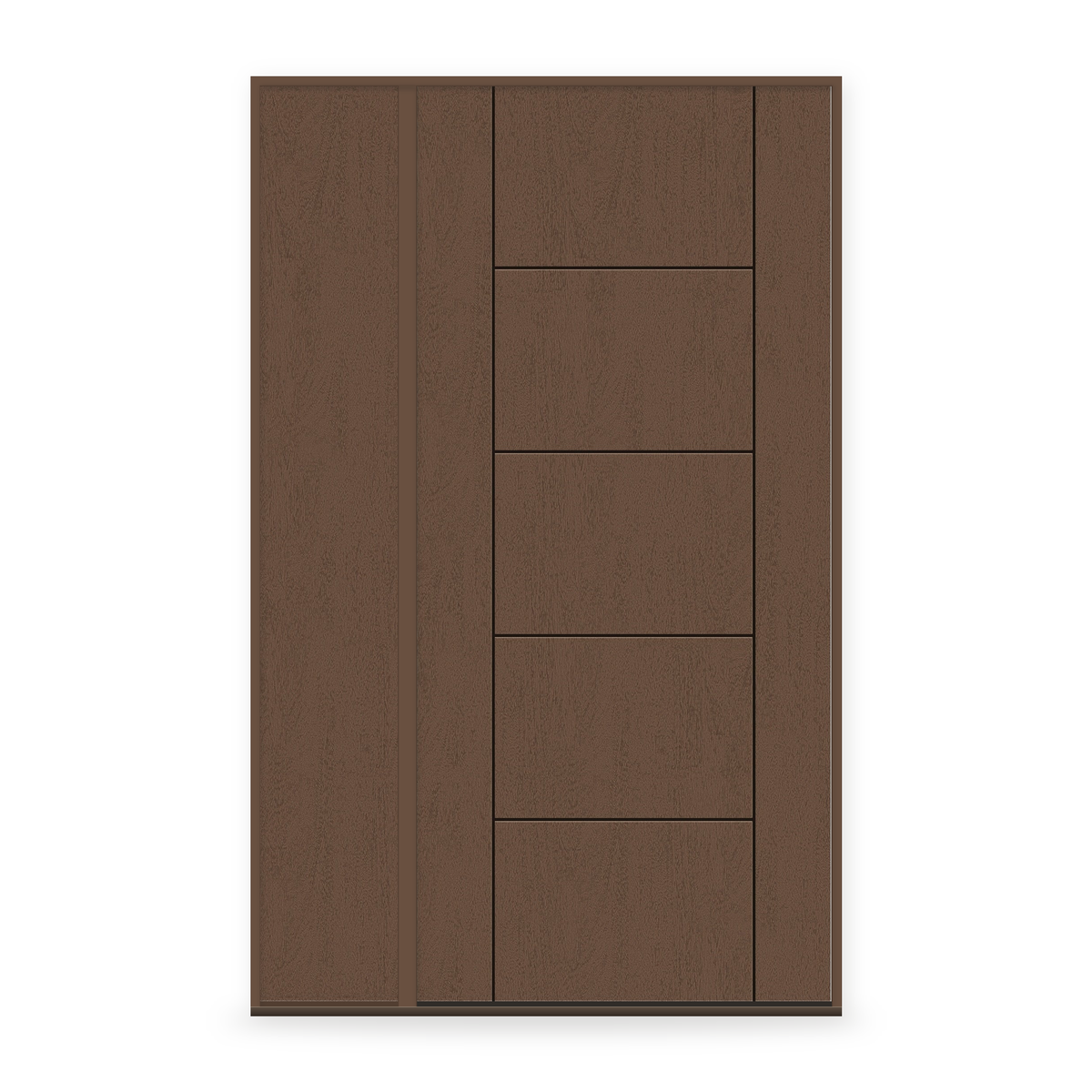 Fiberglass Entry Door System with Sidelite - Contemporary 24, Fine Woodgrain