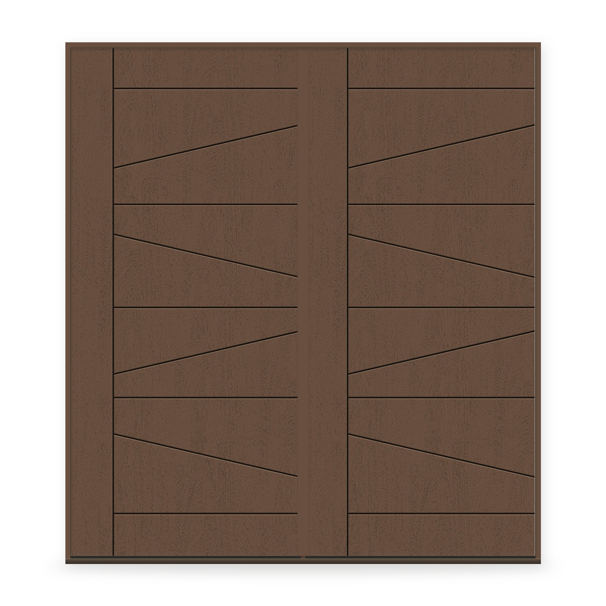Double Fiberglass Entry Door System - Contemporary 29, Fine Woodgrain