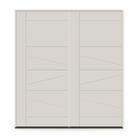 Double Fiberglass Entry Door System - Contemporary 29, White Satin Smooth