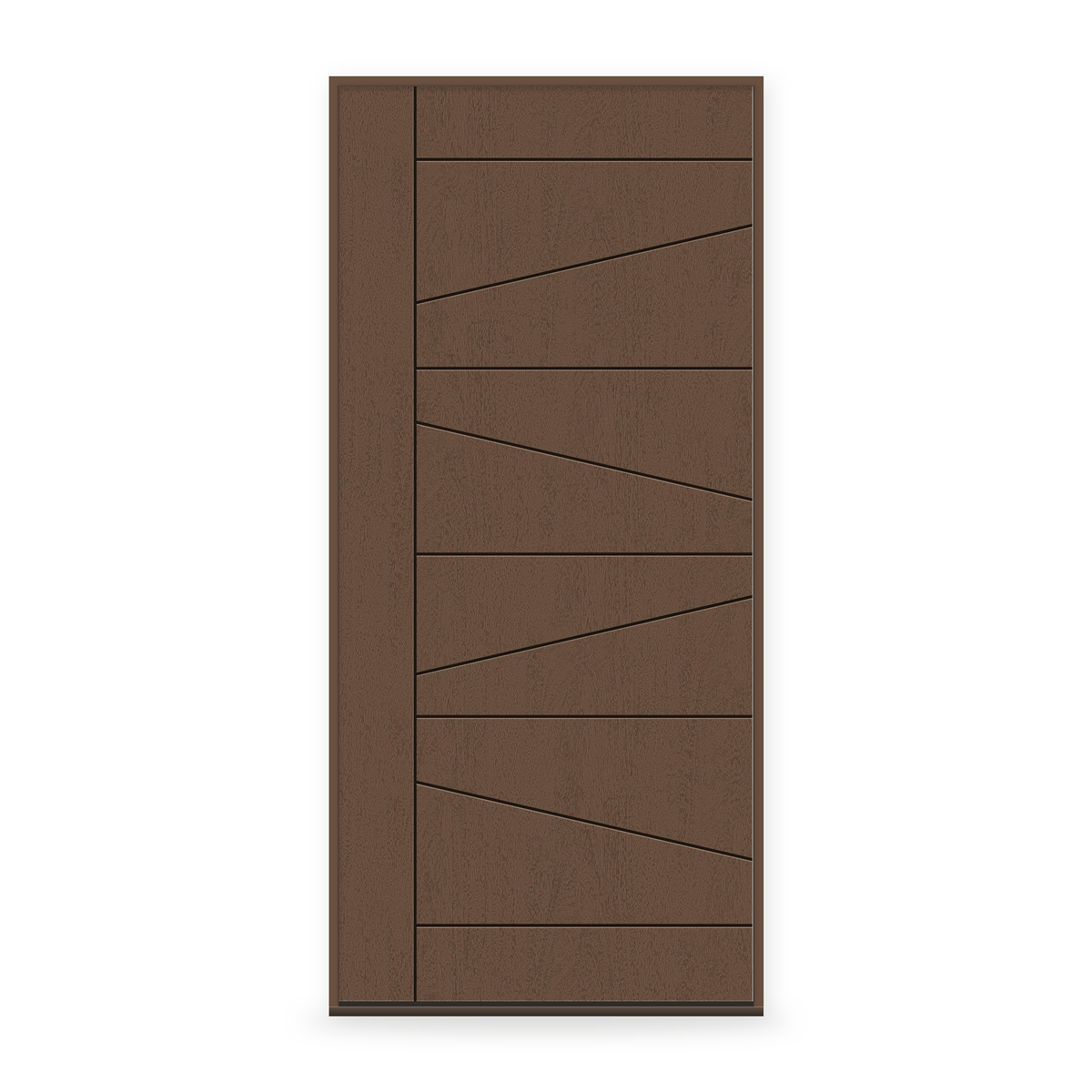 Prehung Fiberglass Entry Door System - Contemporary 29, Fine Woodgrain