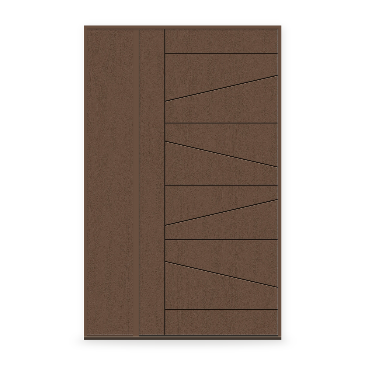 Fiberglass Entry Door System with Sidelite - Contemporary 29, Fine Woodgrain