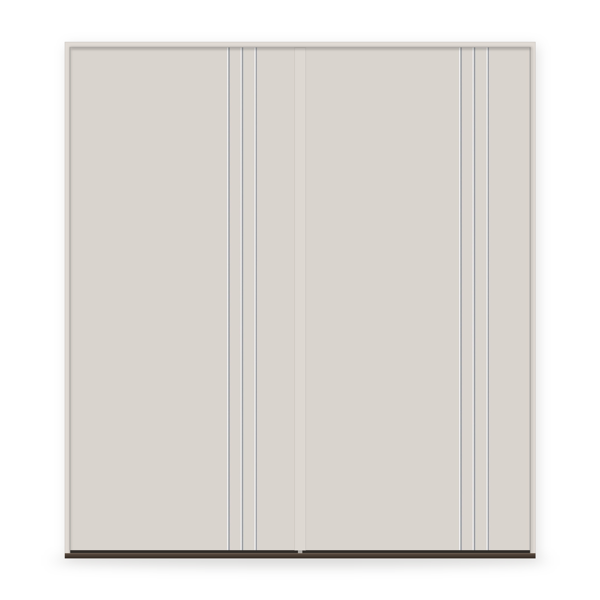 Double Fiberglass Entry Door System - Contemporary 30, White Satin Smooth