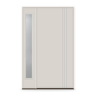 Fiberglass Entry Door System with Sidelite - Contemporary 30, White Satin Smooth