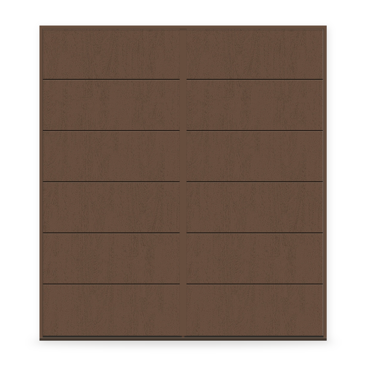Double Fiberglass Entry Door System - Contemporary 5, Fine Woodgrain