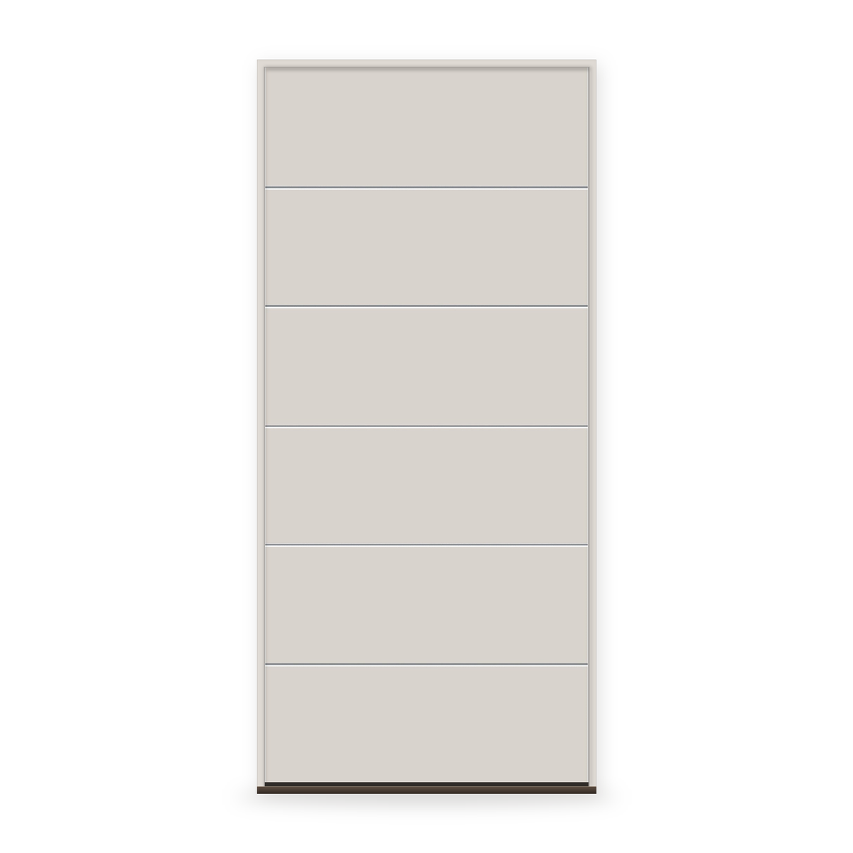 Prehung Fiberglass Entry Door System - Contemporary 5, White Satin Smooth