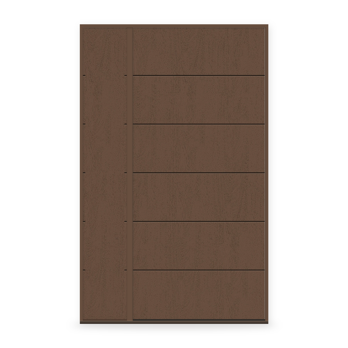 Fiberglass Entry Door System with Sidelite - Contemporary 5, Fine Woodgrain
