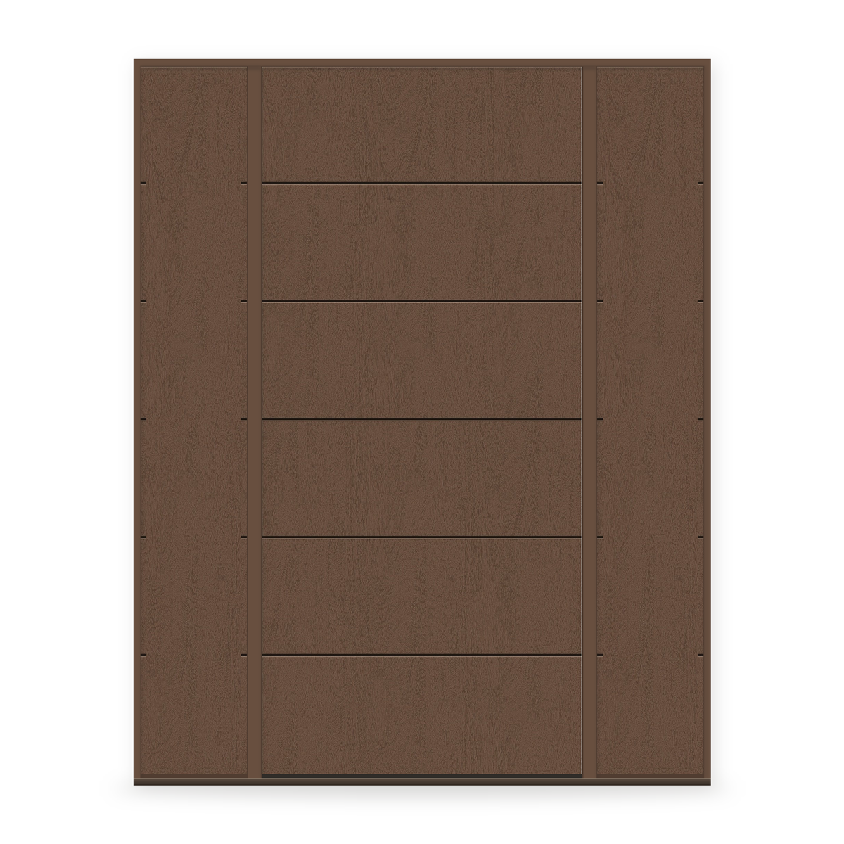 Fiberglass Entry Door System with Two Sidelites - Contemporary 5, Fine Woodgrain