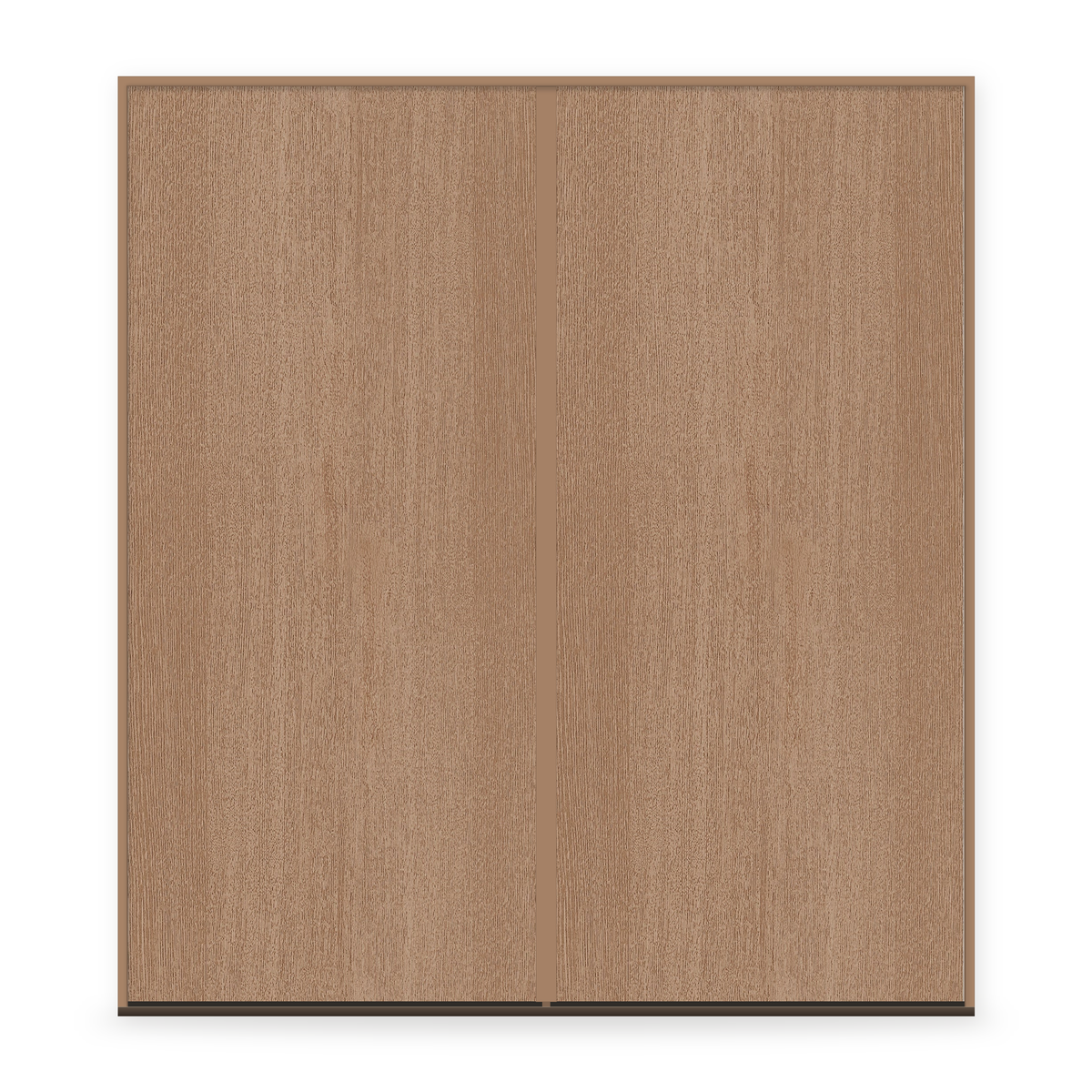 Double Fiberglass Entry Door System - Flush, Tan Woodgrain