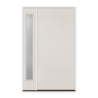 Fiberglass Entry Door System with Sidelite - Flush, White Satin Smooth