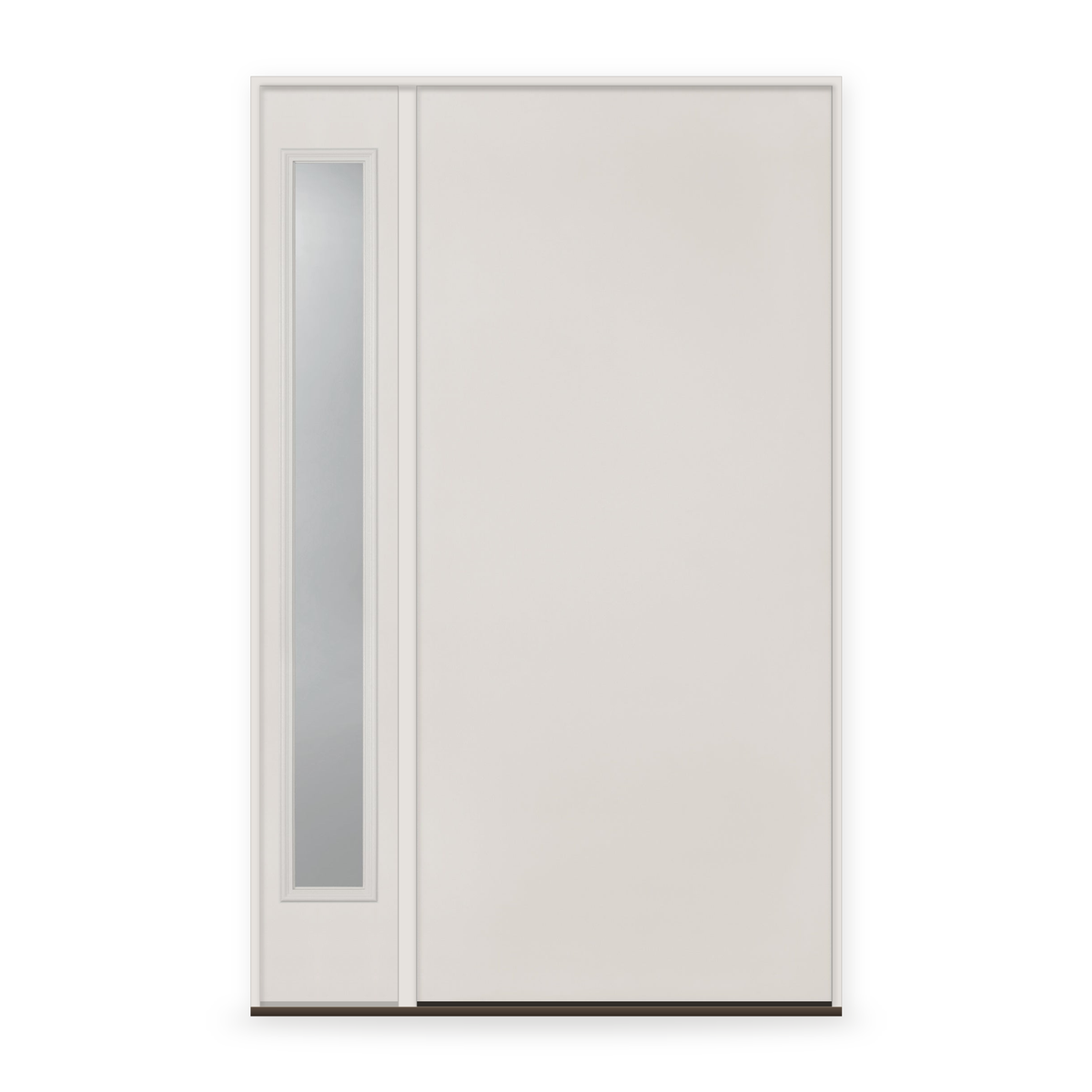 Fiberglass Entry Door System with Sidelite - Flush, White Satin Smooth