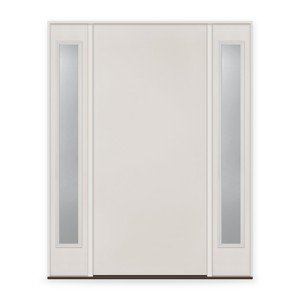 Fiberglass Entry Door System with Two Sidelites - Flush, White Satin Smooth