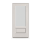 Prehung Frost Flush Glazed Fiberglass Entry Door System - 3/4 Lite, White Satin Smooth