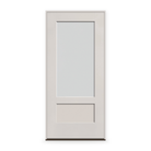 Prehung Frost Flush Glazed Fiberglass Entry Door System - 3/4 Lite Shaker, White Satin Smooth, 