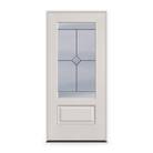 Prehung Garrison Flush Glazed Fiberglass Entry Door System - 3/4 Lite, White Satin Smooth