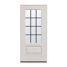 Prehung Grills Between Glass 12 Light Flush Glazed Fiberglass Entry Door System - 3/4 Lite, White Satin Smooth, Black 5/8" Grilles