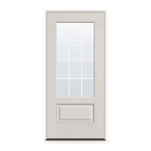 Prehung Grills Between Glass 12 Light Flush Glazed Fiberglass Entry Door System - 3/4 Lite, White Satin Smooth, White 7/8" Grilles