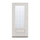Prehung Grills Between Glass 15 Light Flush Glazed Fiberglass Entry Door System - 3/4 Lite, White Satin Smooth, White 5/8" Grilles