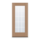 Prehung Grills Between Glass 15 Light Flush Glazed Fiberglass Entry Door System - Full Lite, Tan Woodgrain, White 7/8" Grilles